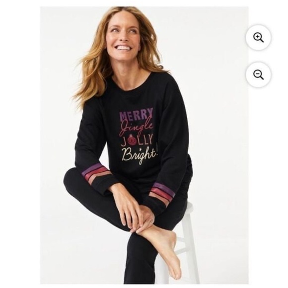 Womens French Terry Holiday Pajama Set || Small - Picture 3 of 3